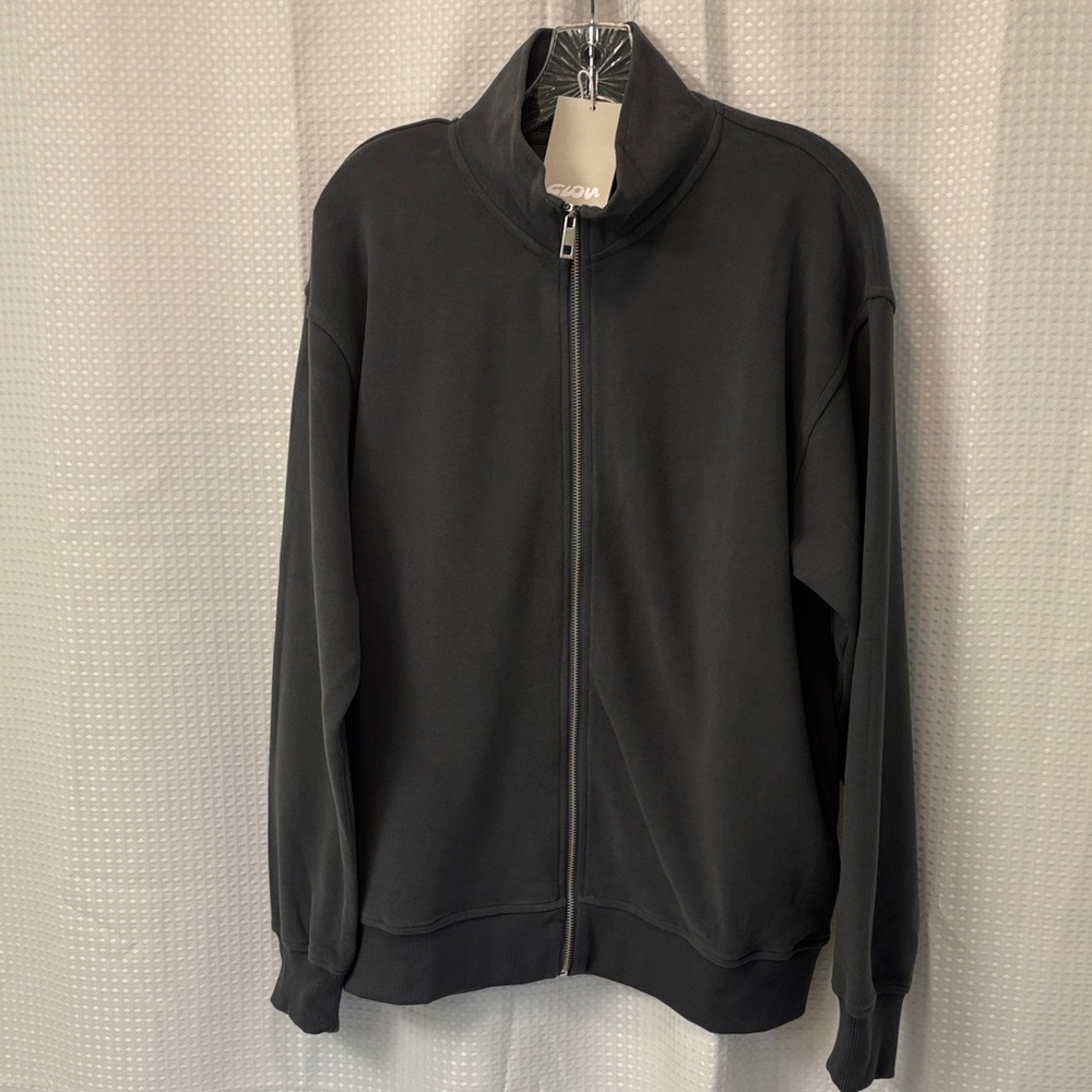 CLOU Velvet Touch Boyfriend Full-Zip Sweatshirt ~ Size Medium ~ Moonshine